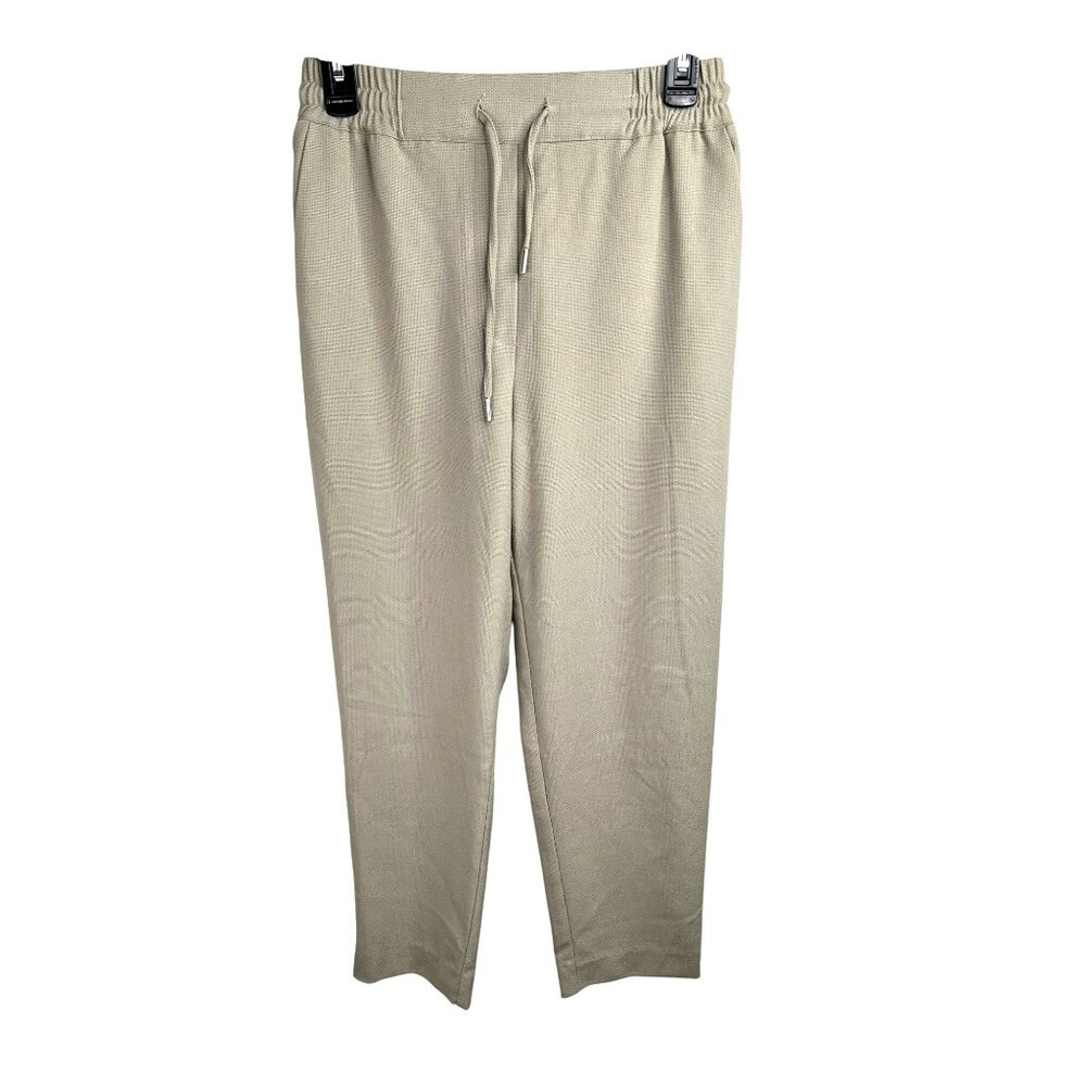 Zara Womens Olive Tapered Drawstring Waist Pants With Elastic Band & Pockets XS
